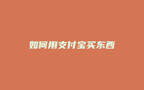 如何用支付宝买东西