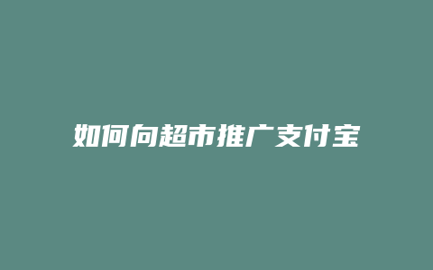 如何向超市推广支付宝