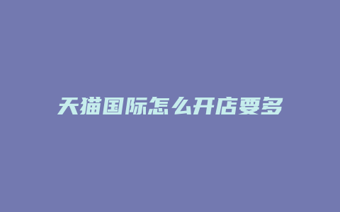 天猫国际怎么开店要多少钱一个月