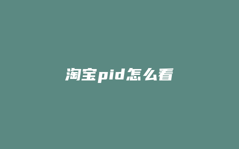 淘宝pid怎么看