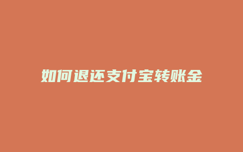 如何退还支付宝转账金额