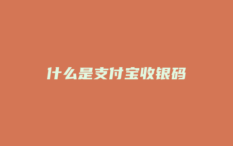 什么是支付宝收银码