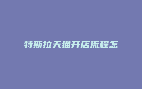 特斯拉天猫开店流程怎么样