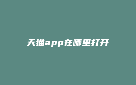 天猫app在哪里打开店铺功能