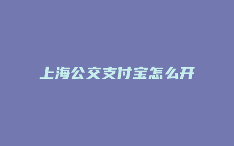 上海公交支付宝怎么开通