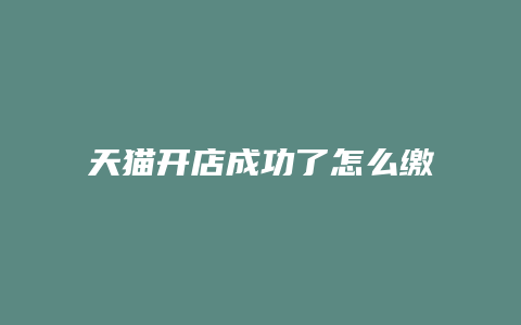 天猫开店成功了怎么缴纳保证金