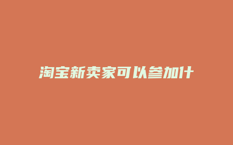 淘宝新卖家可以参加什么活动