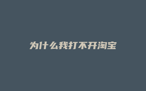 为什么我打不开淘宝