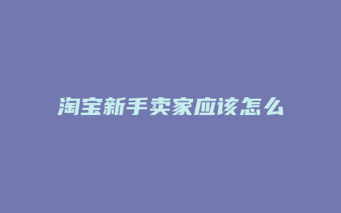 淘宝新手卖家应该怎么去推广