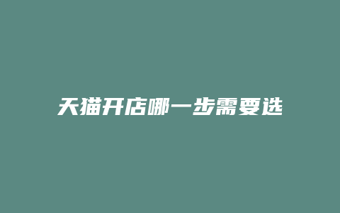 天猫开店哪一步需要选择入驻类目