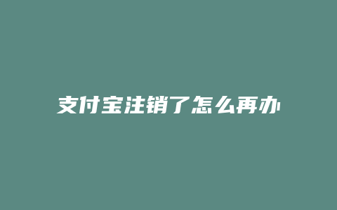 支付宝注销了怎么再办