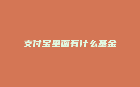 支付宝里面有什么基金