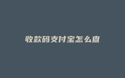 收款码支付宝怎么查