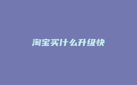 淘宝买什么升级快