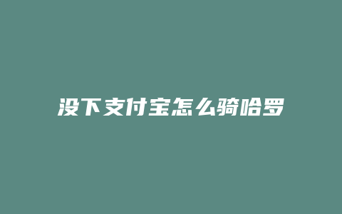 没下支付宝怎么骑哈罗