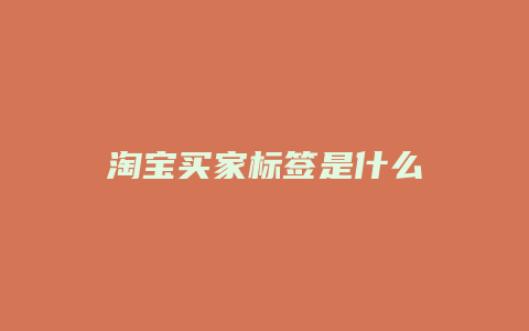 淘宝买家标签是什么