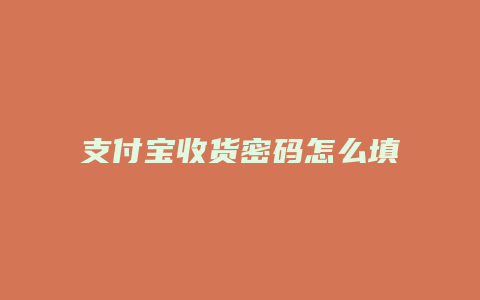 支付宝收货密码怎么填