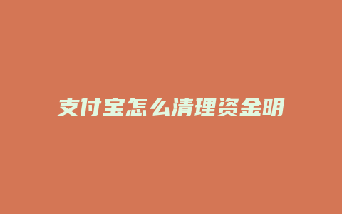 支付宝怎么清理资金明细