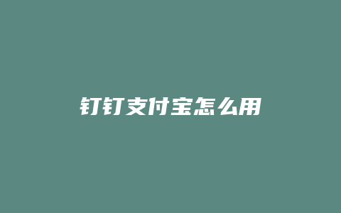 钉钉支付宝怎么用