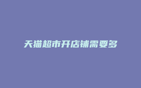 天猫超市开店铺需要多少钱