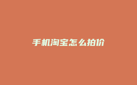 手机淘宝怎么拍价