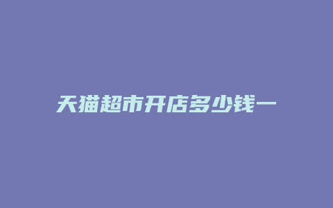 天猫超市开店多少钱一个月啊