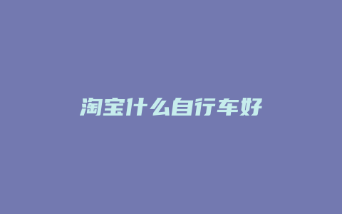 淘宝什么自行车好